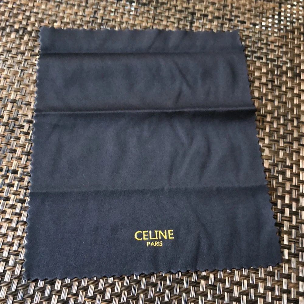 CELINE Paris Black Microfiber Sunglass cloth with Gold Logo